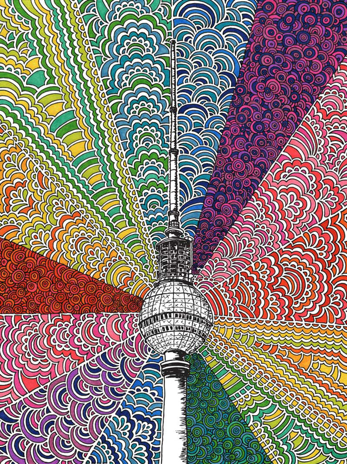 Colorful Fernsehturm - Illustration