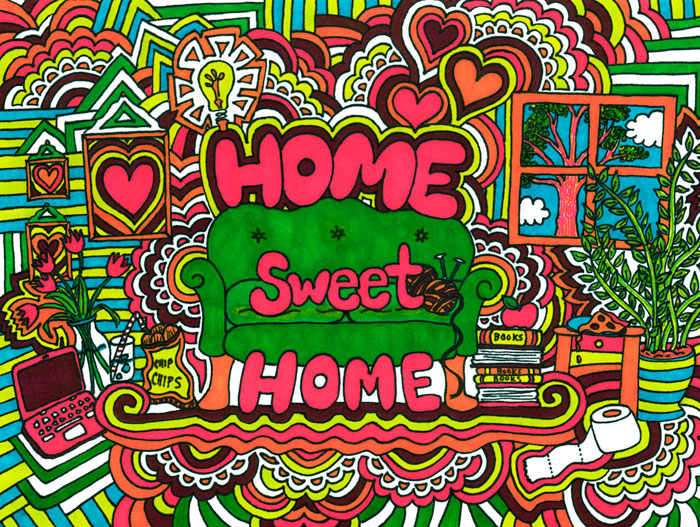 Home Sweet Home Typographic Illustration